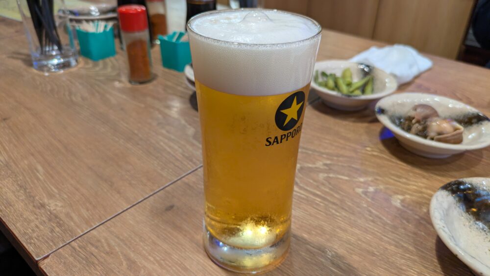 日本橋漁港快海のビール