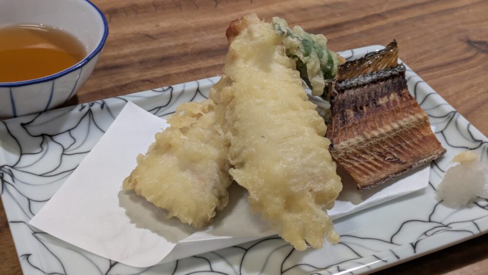 基別邸古楽庵のたちうおの天ぷら