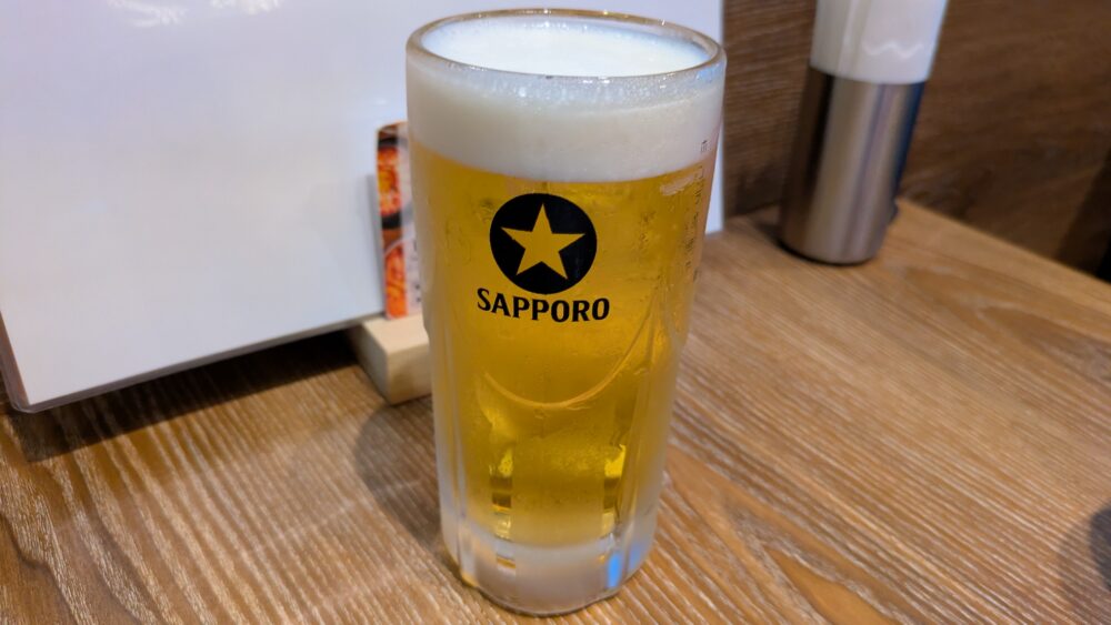 韓国料理ホンデポチャのビール