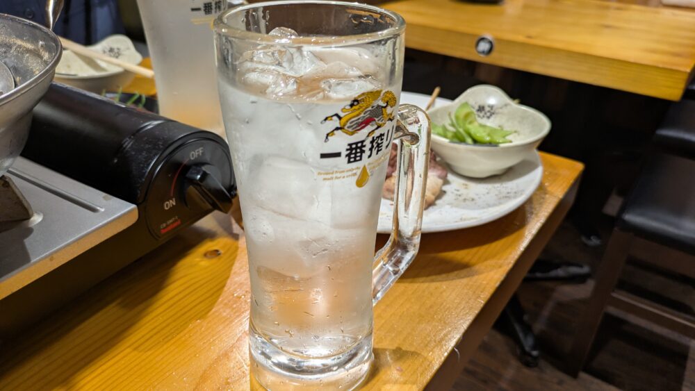 やきとり三吉神田北口店の芋焼酎ソーダ割