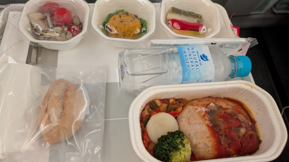 JALの機内食の低カロリーの食事