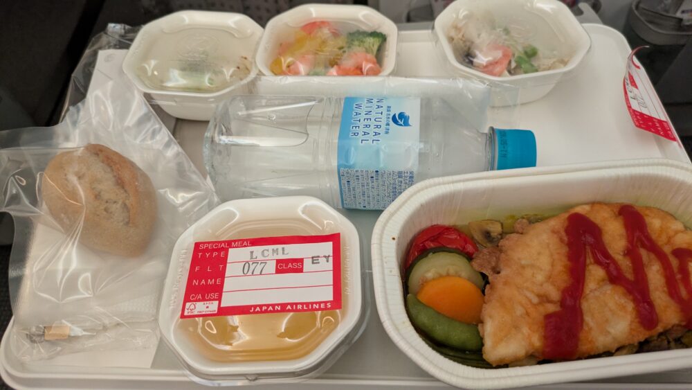 JALの機内食の低脂肪の食事