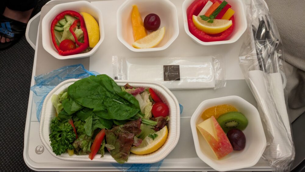 JALの機内食野菜中心