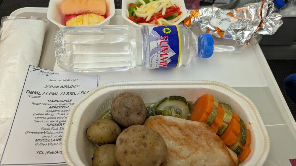 JALの機内食の低糖質の食事