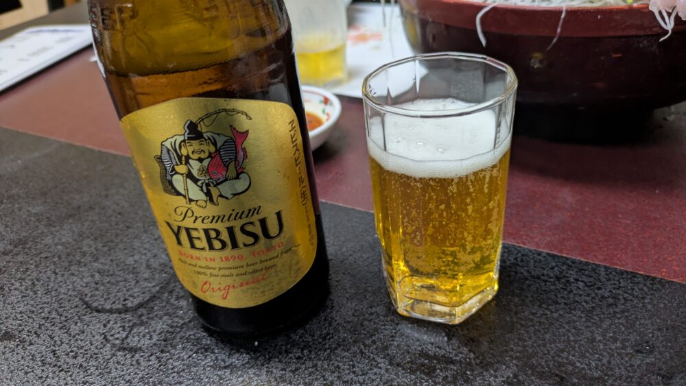 大黒八柱店のエビスビール