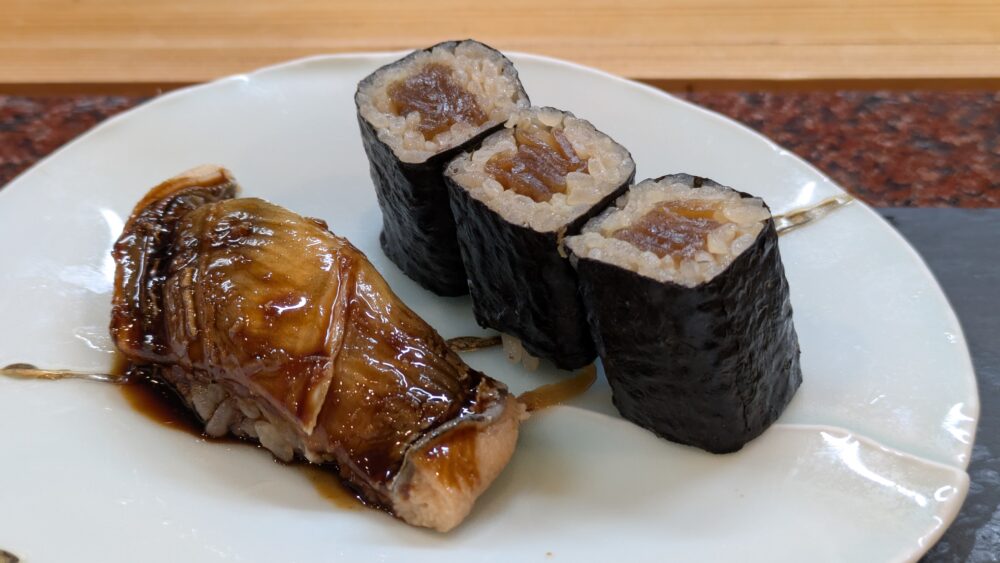 鮨ままかりのアナゴとかんわさ