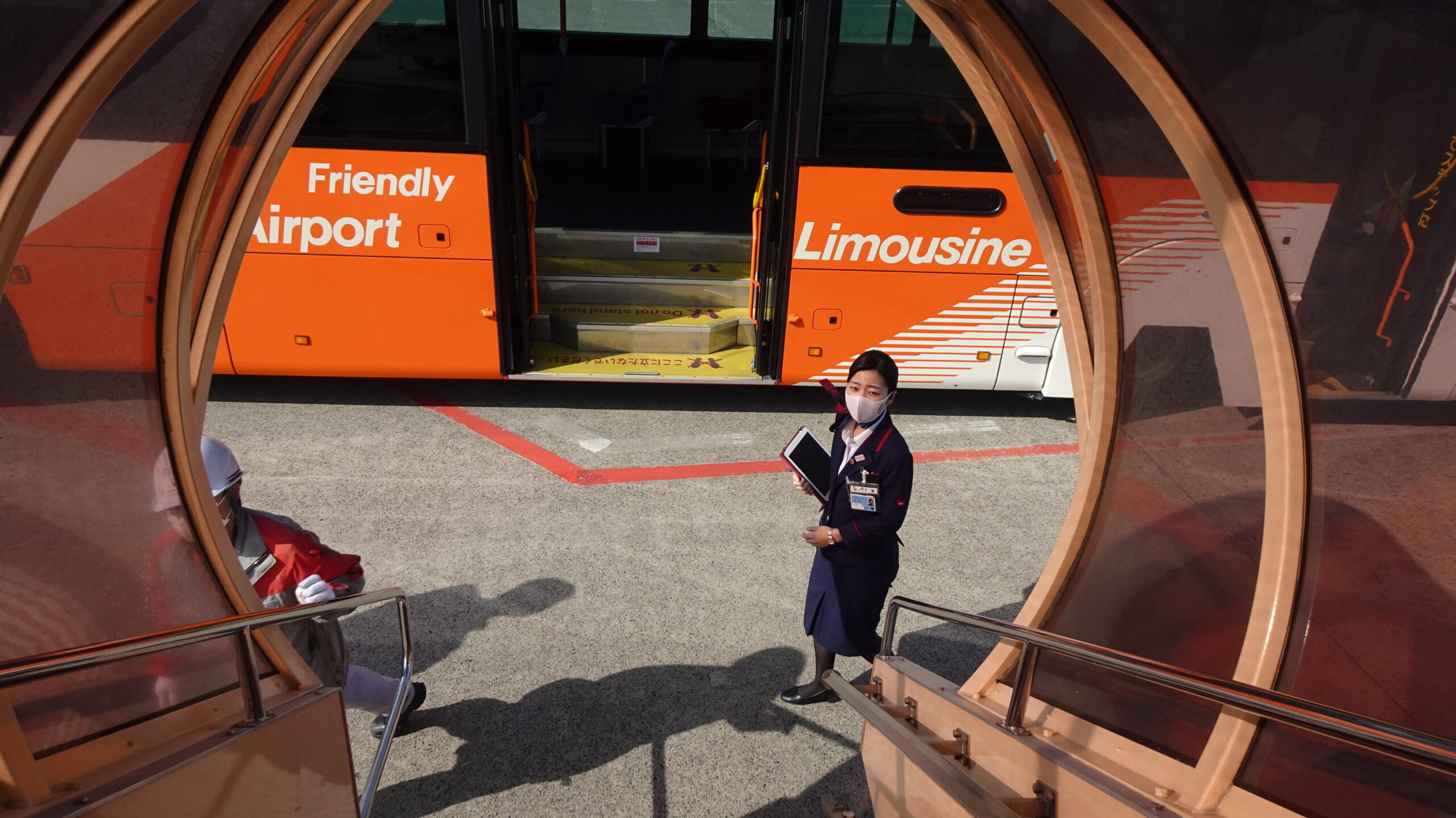 羽田空港の沖止め時のバス乗車