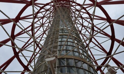 神戸ポートタワーの低層4階のテラス席からの眺望