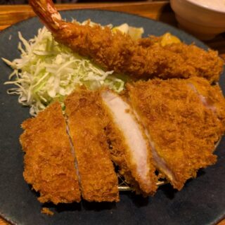 黄金色の豚の赤城ポーク海老フライ御膳