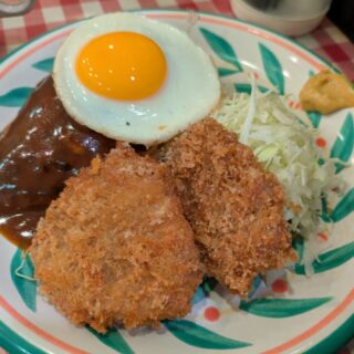 キッチンセブンの目玉ハンバーグとヒレカツ