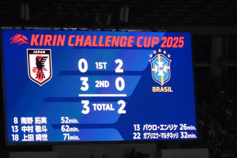 日本対ブラジル戦の結果