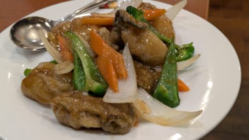 桂園銀座店のカキのオイスターソース炒め